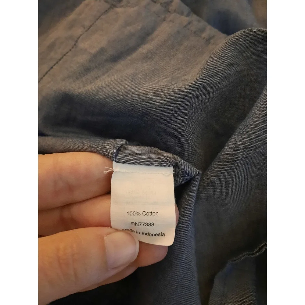 J.Crew Blue Chambray Embroidered Mini Skirt Smocked Waist Tassel Cotton Small